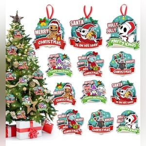 12PCS Nightmare Before Christmas Ornaments - 
2 Layers Christmas Decorations